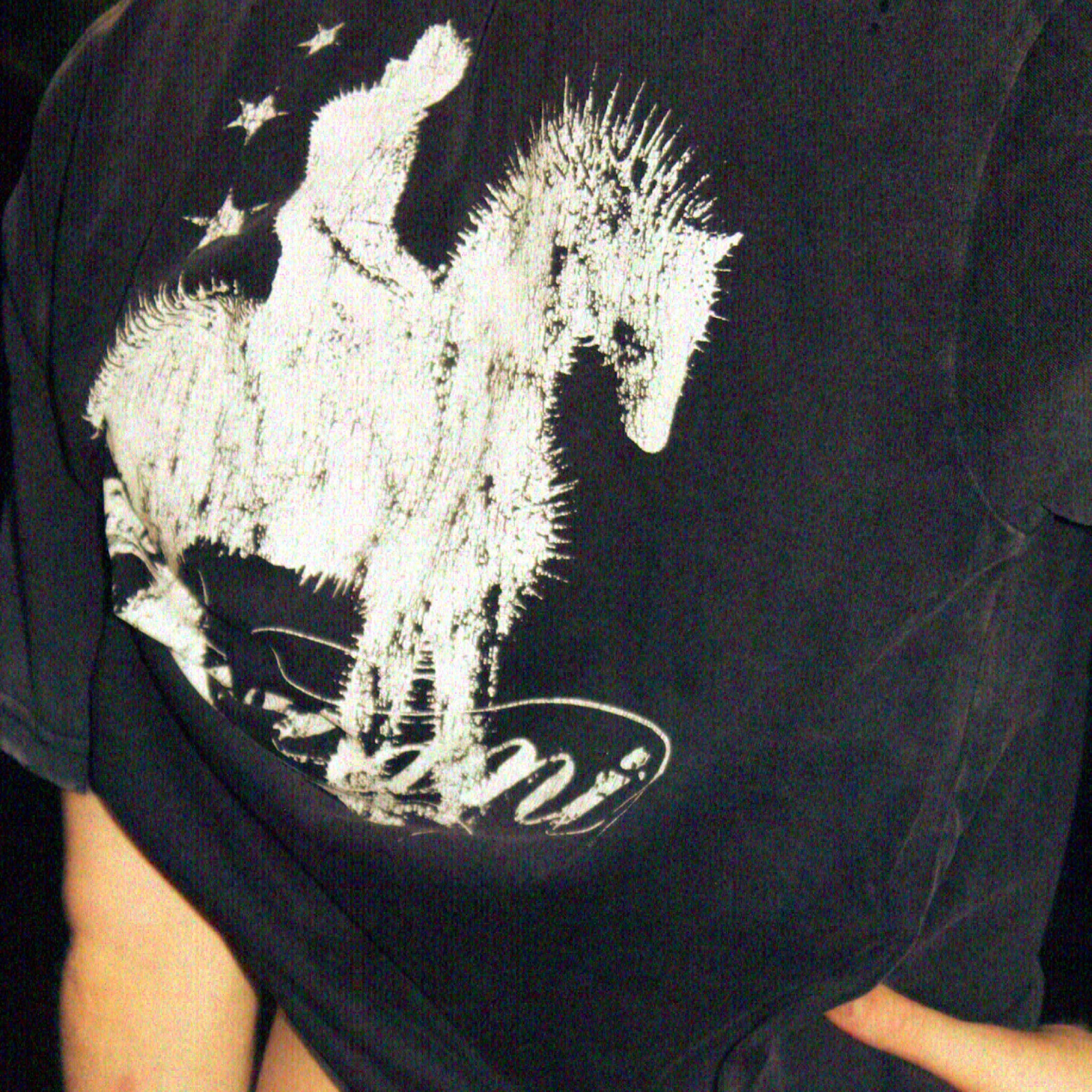 CARIANI® Horse Double Frayed Neckline Tee
