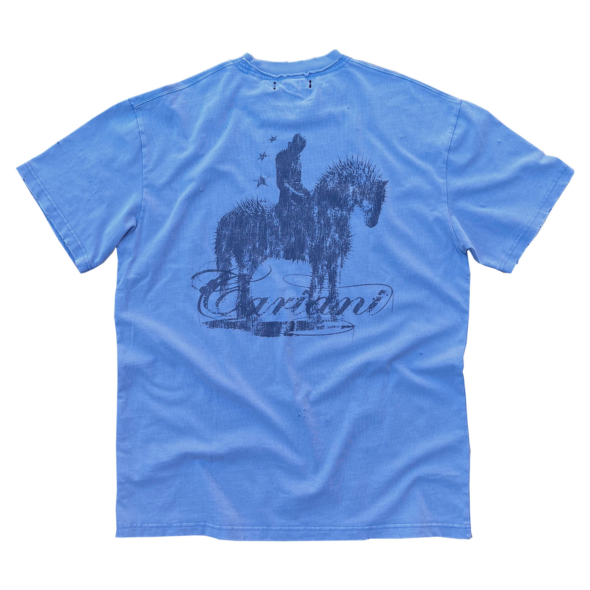 CARIANI® Horse Double Frayed Neckline Tee