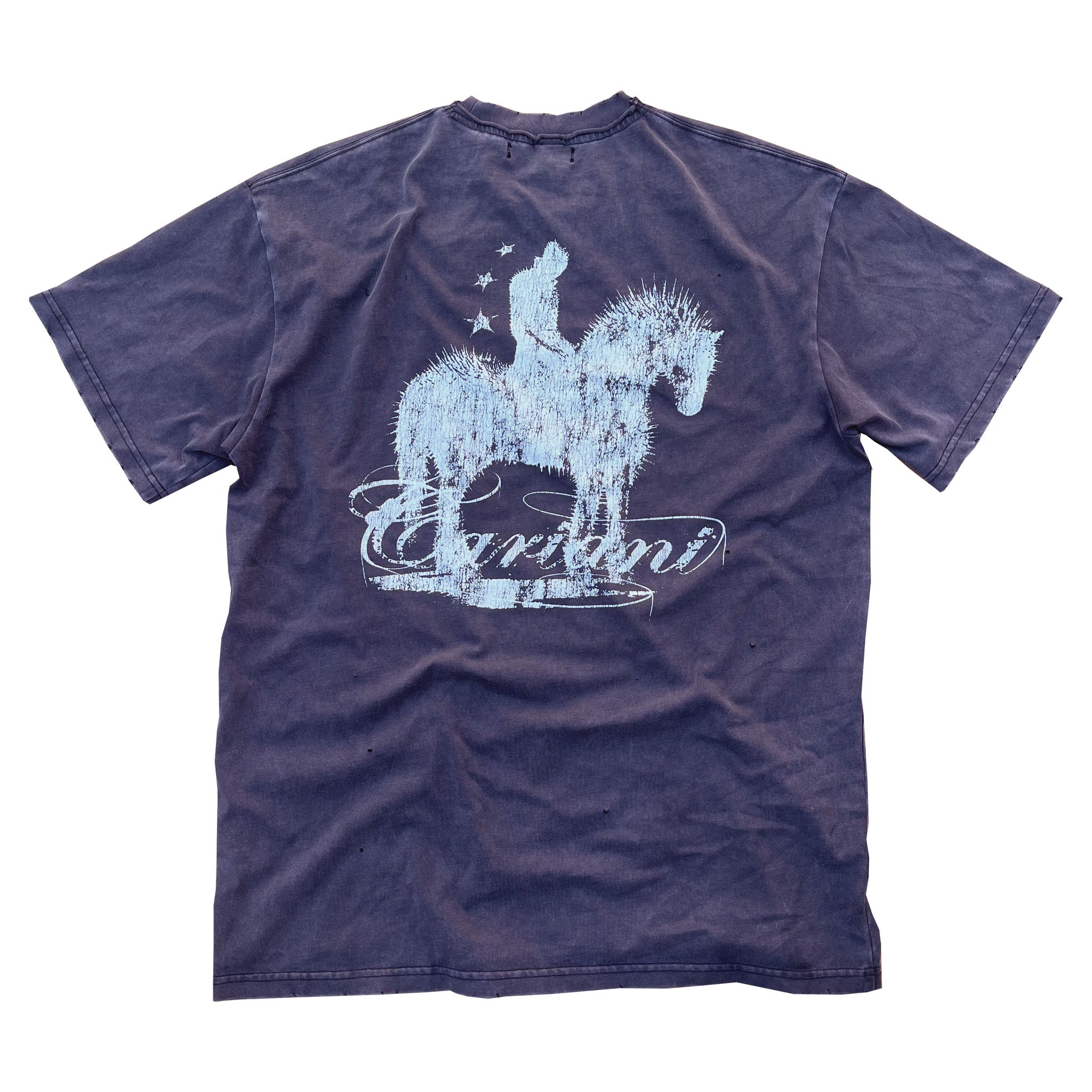 CARIANI® Horse Double Frayed Neckline Tee