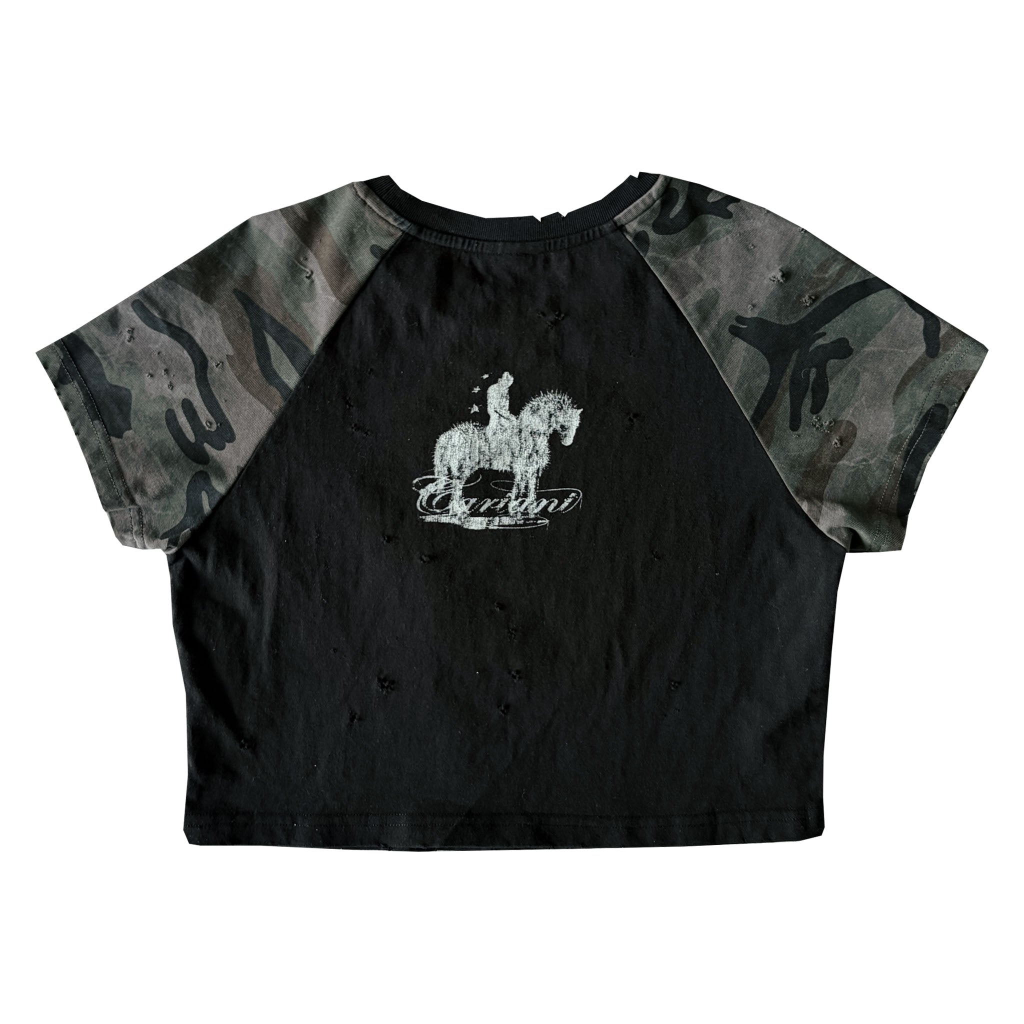 CARIANI® Patriangel Camo Cropped Baby Tee