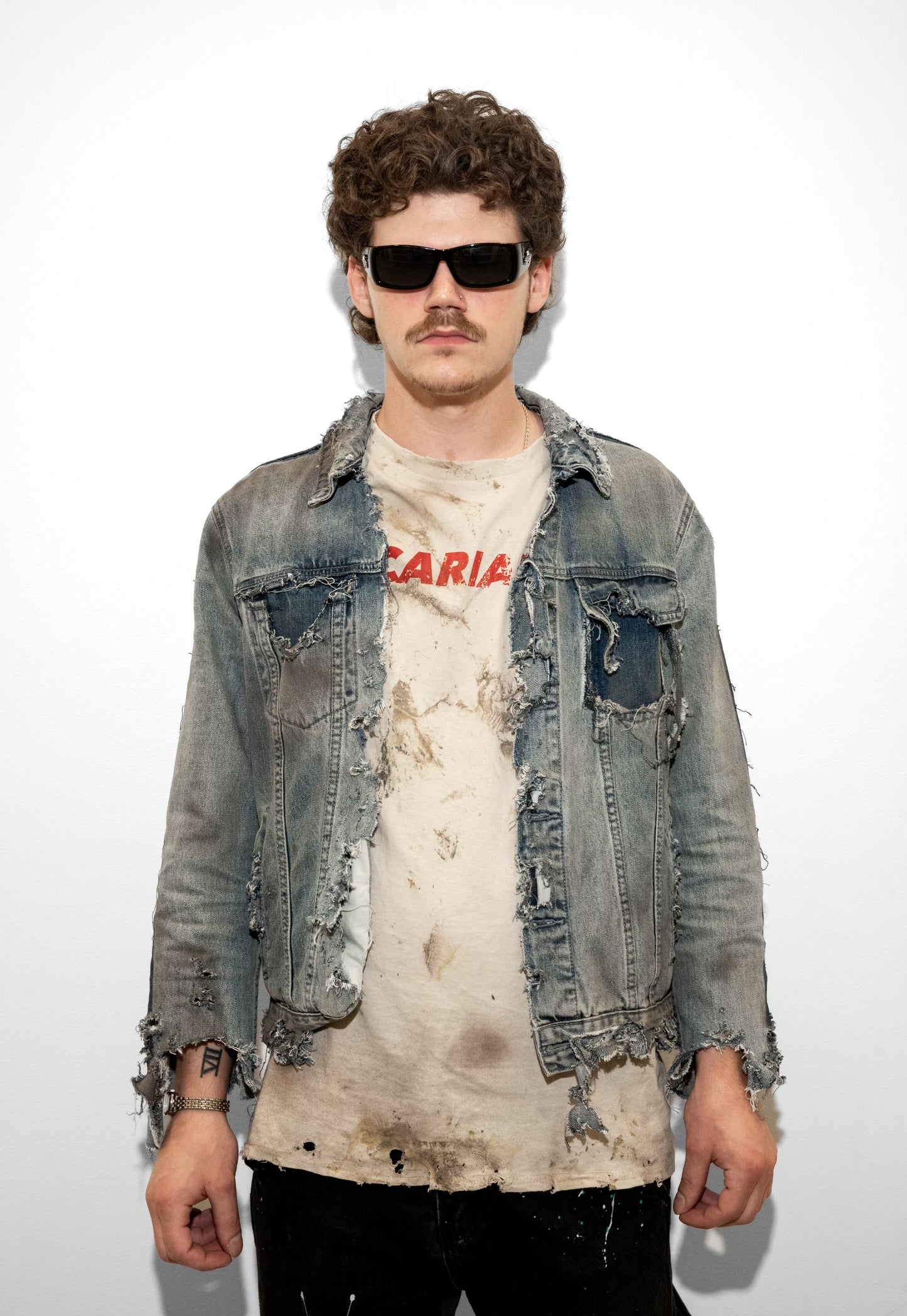 CARIANI™ Destroyed Denim Jacket