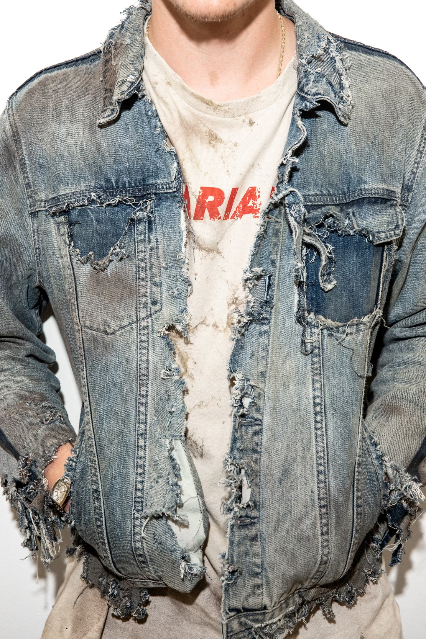 CARIANI™ Destroyed Denim Jacket