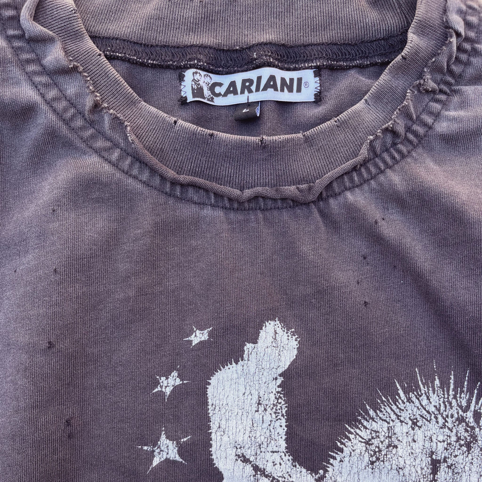 CARIANI® Horse Double Frayed Neckline Tee